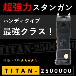 スタンガン TITAN-2500000 タイタン250万ボルト 充電式【送料無料】